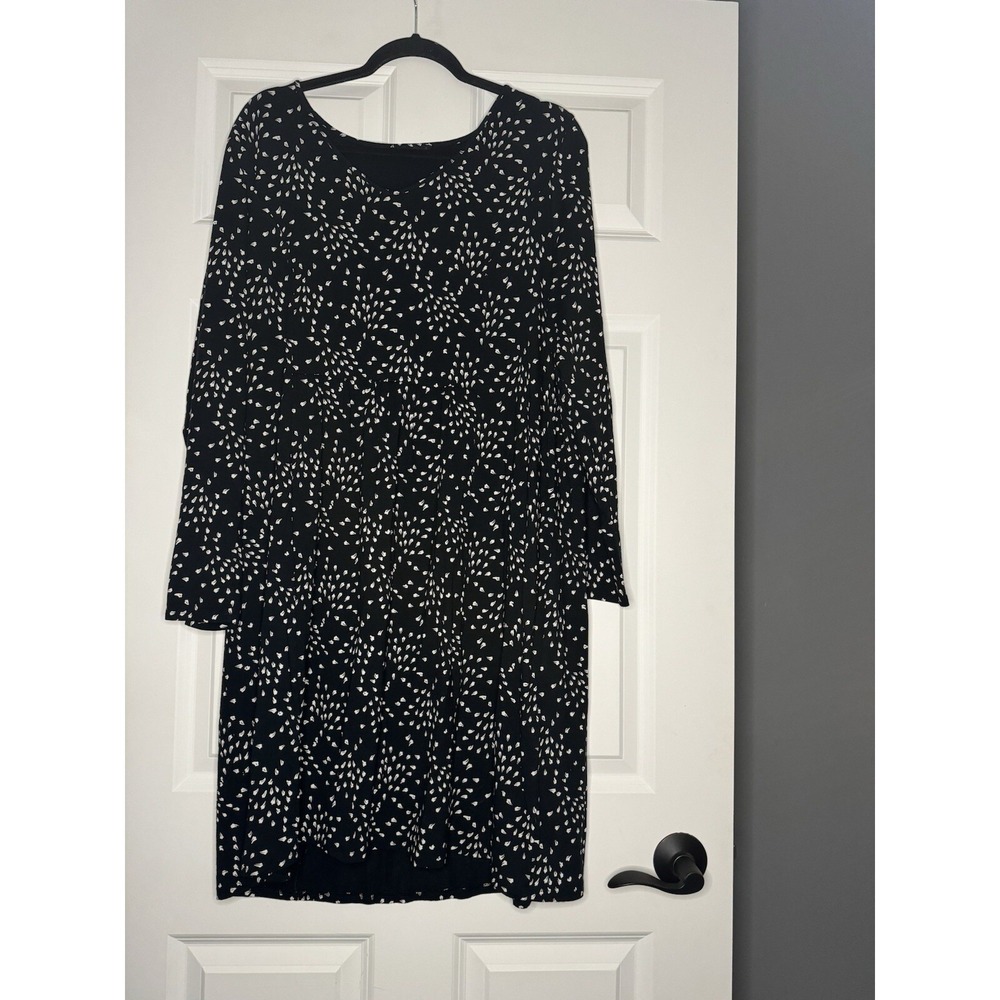 J Jill Wearever Collection Shift Dress Black White Xl - Picture 1 of 2